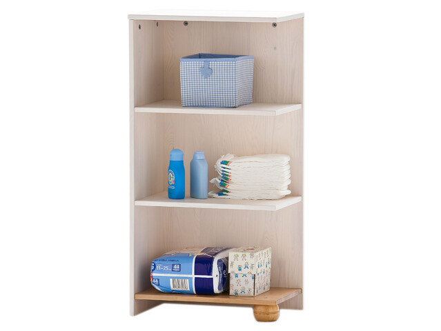 Mehrzweckregal >Helsinki< in Antik/Weiß aus Massivholz - 48x93x29cm (BxHxT)