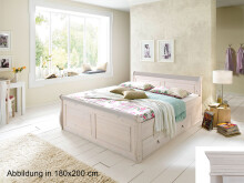 Massivholzbett >Alesund I< aus Massivholz - 188x92,5x220cm (BxHxT)