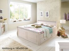 Massivholzbett >Alesund I< aus Massivholz - 188x92,5x220cm (BxHxT)