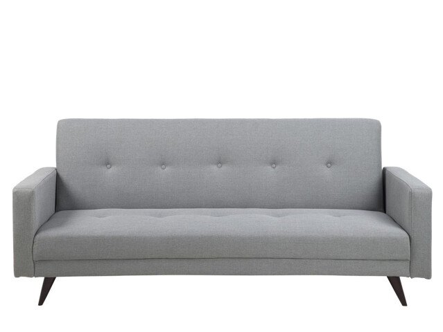 Schlafsofa >Leos< in Hellgrau aus Holz - 217x92x89cm (BxHxT)