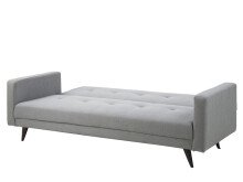 Schlafsofa >Leos< in Hellgrau aus Holz - 217x92x89cm (BxHxT)