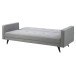 Schlafsofa >Leos< in Hellgrau aus Holz - 217x92x89cm (BxHxT)