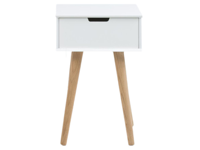 Nachttisch >Matilda< in Weiß aus Holz - 40x61.5x30cm (BxHxT)