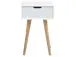 Nachttisch >Matilda< in Weiß aus Holz - 40x61.5x30cm (BxHxT)