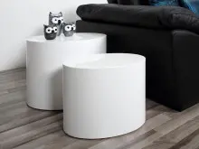 Satztisch >Milo< in Weiß/Hochglanz -...