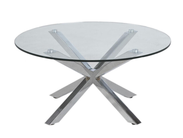 Couchtisch >Hella< in Chromfarben aus Glas - 82x40x82cm (BxHxT)