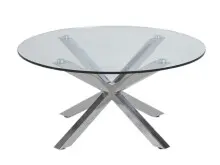 Couchtisch >Hella< in Chromfarben aus Glas -...