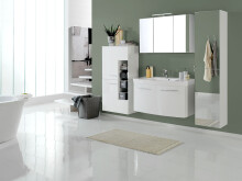 Hängeschrank >Graphit< in Weiß Hochglanz aus MDF - 40x64x20cm (BxHxT)