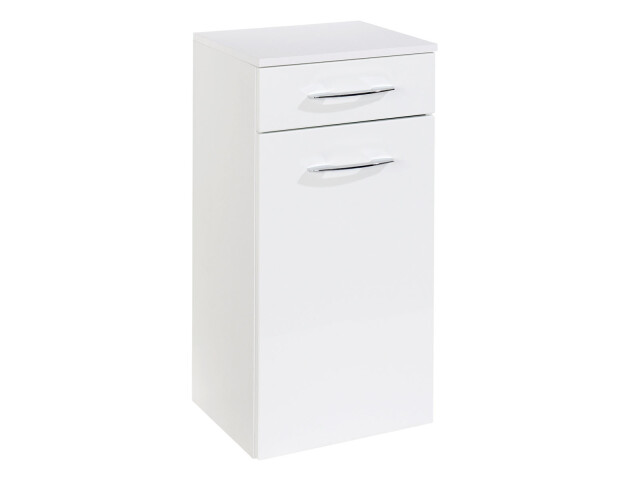 Unterschrank >Graphit< in Weiß Hochglanz aus MDF - 40x79x35cm (BxHxT)