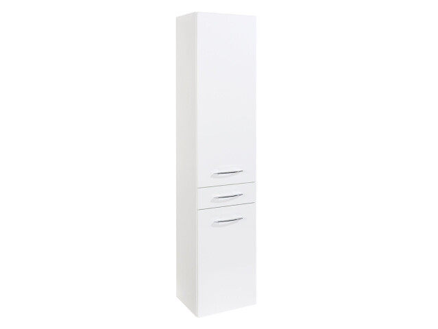 Seitenschrank >Graphit< in Weiß Hochglanz aus MDF - 40x180x35cm (BxHxT)