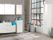 Seitenschrank >Graphit< in Weiß Hochglanz aus MDF - 40x180x35cm (BxHxT)
