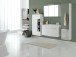 Midischrank >Graphit< in Weiß Hochglanz aus MDF - 40x130x35cm (BxHxT)