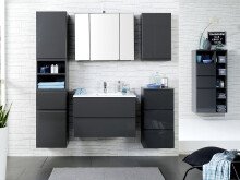 Hängeschrank >Cleo I< in Grau/Hochglanz aus MDF - 40x64x20cm (BxHxT)