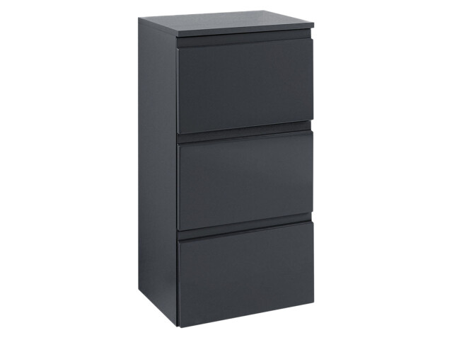 Unterschrank >Cleo I< in Grau/Hochglanz aus MDF - 40x79x35cm (BxHxT)