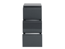 Unterschrank >Cleo I< in Grau/Hochglanz aus MDF - 40x79x35cm (BxHxT)