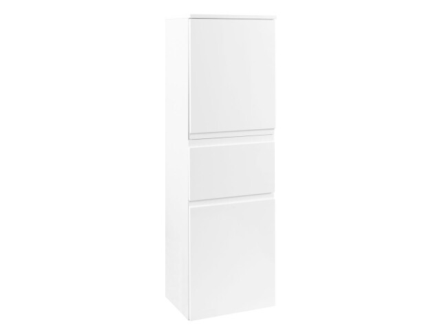 Midischrank >Cleo I< in Weiß aus MDF - 40x130x35cm (BxHxT)