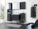 Midischrank >Cleo II< in Grau/Hochglanz aus MDF - 65x130x35cm (BxHxT)