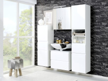 Seitenschrank >Cleo I< in Weiß aus MDF - 40x180x35cm (BxHxT)