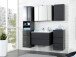 Seitenschrank >Cleo I< in Grau/Hochglanz aus MDF - 40x180x35cm (BxHxT)
