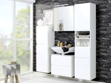 Waschbeckenunterschrank >Cleo I< in Weiß aus MDF - 60x53x35cm (BxHxT)