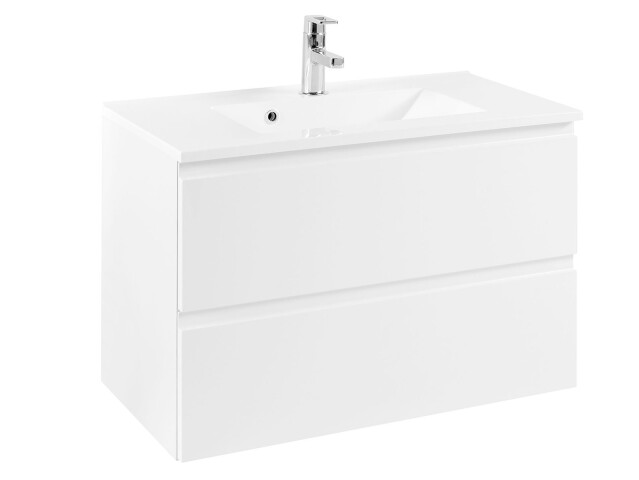 Waschtisch-Set >Cleo I< in Weiß aus MDF - 80x56x47cm (BxHxT)