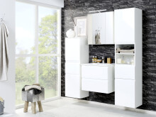Waschtisch-Set >Cleo I< in Weiß aus MDF - 80x56x47cm (BxHxT)