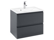 Waschtisch-Set >Cleo I< in Grau/Hochglanz aus MDF -...