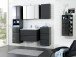 Waschtisch-Set >Cleo I< in Grau/Hochglanz aus MDF - 60x56x47cm (BxHxT)