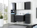 Waschtisch-Set >Cleo I< in Grau/Hochglanz aus MDF - 80x56x47cm (BxHxT)