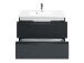 Waschtisch-Set >Cleo I< in Grau/Hochglanz aus MDF - 80x56x47cm (BxHxT)