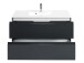 Waschtisch-Set >Cleo I< in Grau/Hochglanz aus MDF - 100x56x47cm (BxHxT)