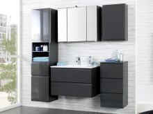 Spiegelschrank >Cleo I< in Graphitgrau - 60x64x20cm (BxHxT)