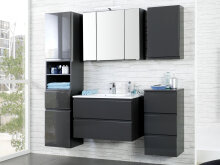 Spiegelschrank >Cleo I< in Graphitgrau - 60x64x20cm (BxHxT)