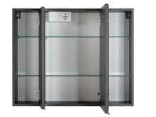Spiegelschrank >Cleo I< in Graphitgrau - 80x64x20cm (BxHxT)