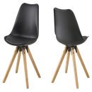 Esszimmerstuhl >Diva I< (2er Set) in Schwarz aus Kunststoff - 48,5x85x55 (BxHxT)