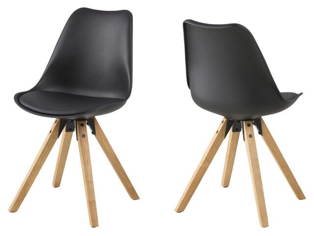 Esszimmerstuhl >Diva I< (2er Set) in Schwarz aus Kunststoff - 48,5x85x55 (BxHxT)