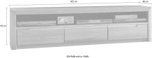 TV-Board >Flero< in Wildeiche/biancoton aus Massivholz - 165x43x46cm (BxHxT)