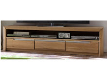 TV-Board >Flero< in Wildeiche/biancoton aus Massivholz - 165x43x46cm (BxHxT)