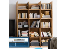 Regal >Flero I< in Wildeiche/biancoton aus Massivholz - 143x190x35cm (BxHxT)