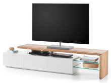 TV-Board >Aloa< in weiß matt aus Massivholz - 204x44x40cm (BxHxT)