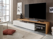 TV-Board >Aloa< in weiß matt aus Massivholz -...