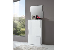 Schuhschrank >Onda< in Weiß/Hochglanz - 71x122x27cm (BxHxT)