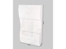 Schuhschrank >Onda< in Weiß/Hochglanz - 71x122x27cm (BxHxT)
