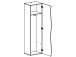 Garderobenschrank >Onda< in Weiß/Hochglanz - 63x185x40cm (BxHxT)