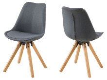 Esszimmerstuhl >Diva I< (2er Set) in Eiche/gebeizt aus Stoff - 44x85x42 (BxHxT)