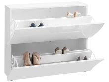 Schuhschrank >Onda< in Weiß/Hochglanz -...