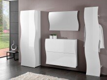 Schuhschrank >Onda< in Weiß/Hochglanz - 101x82x27cm (BxHxT)