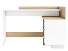 Eckschreibtisch >Thales< in Weiß - 128,8x83,2x105,7cm (BxHxT)
