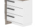 Eckschreibtisch >Thales< in Weiß / Eiche dunkel - 128.8x83.2x105.7cm (BxHxT)