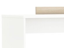 Eckschreibtisch >Thales< in Weiß / Sonoma-Eiche - 128.8x83.2x105.7cm (BxHxT)